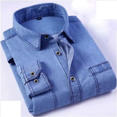 Picture of Shylish Denim Long Sleeve Casual Shirt For Men