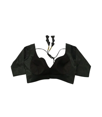 Picture of Black Color Semi Backless Blouse For Women
