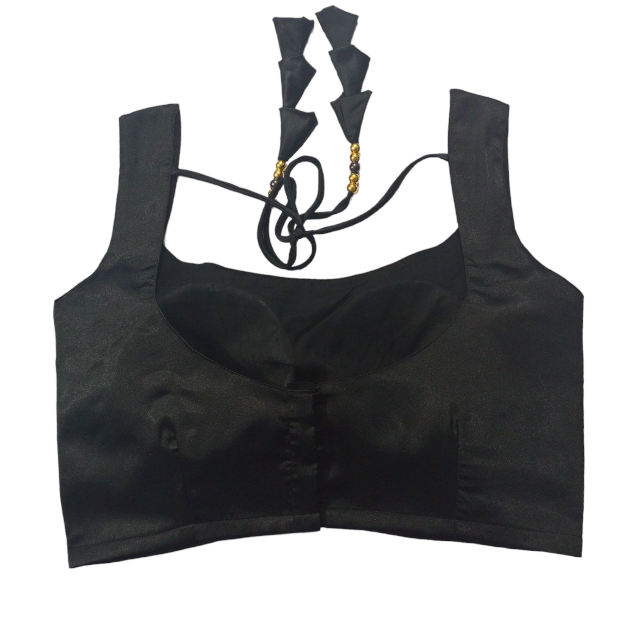 Picture of Black Color Sleeveless Semi Backless Blouse for women