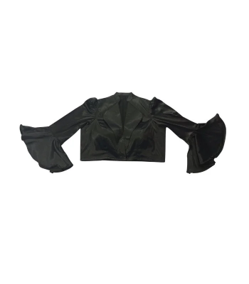 Picture of Black Court Collar Blouse For Women