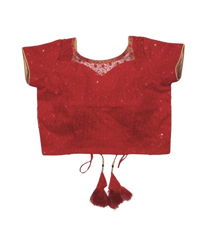 Picture of Red Color Princess Cut Blouse For Women