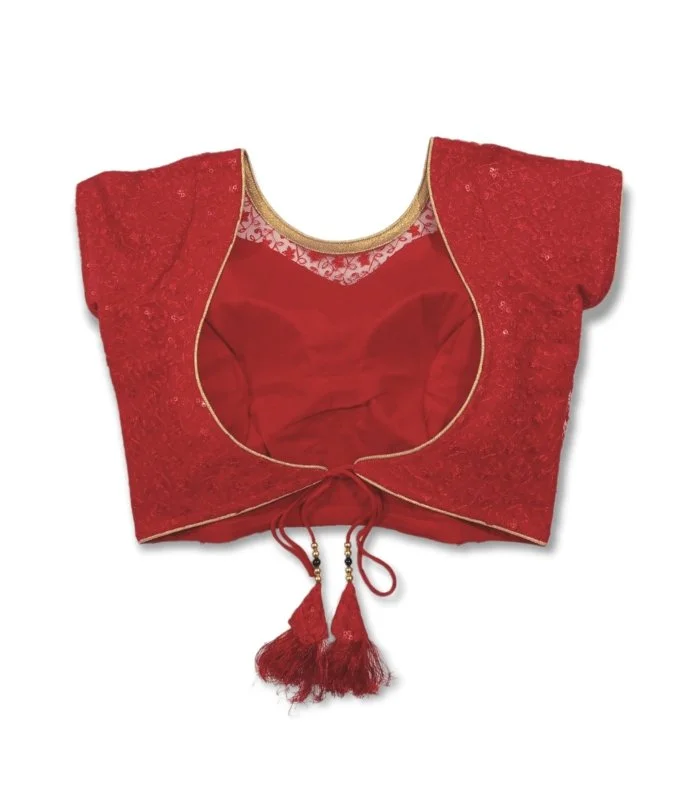 Picture of Red Color Princess Cut Blouse For Women