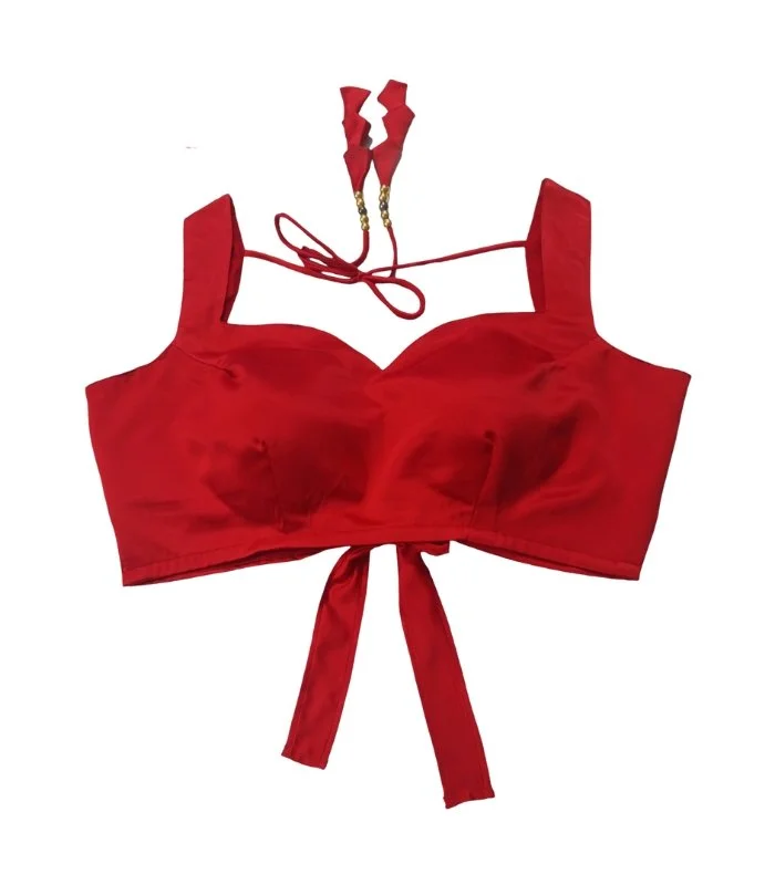 Picture of Red Color Sleeveless Blouse For Women