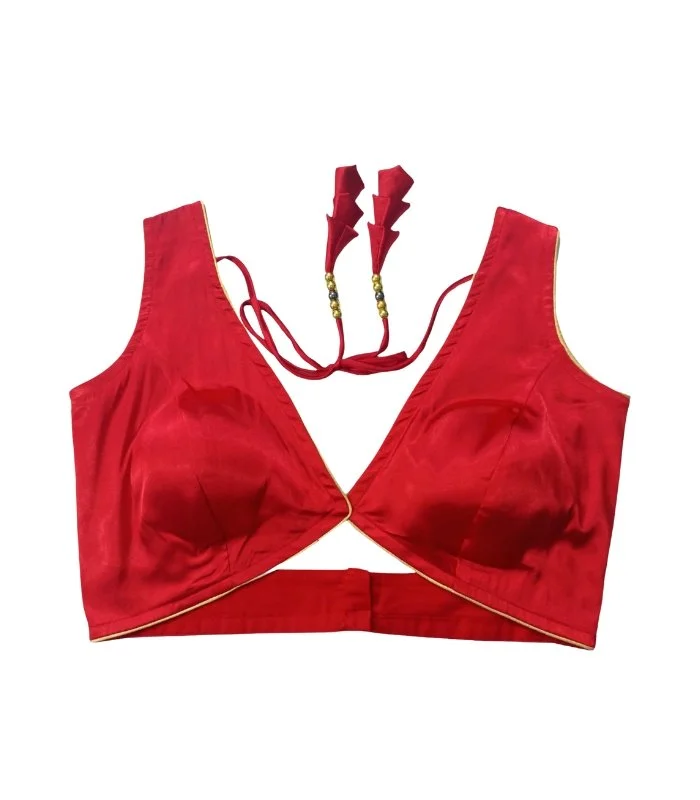 Picture of Red Color Sleeveless Blouse For Women
