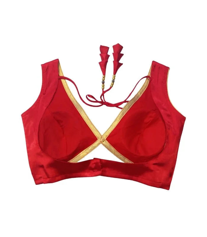 Picture of Red Color Sleeveless Blouse For Women