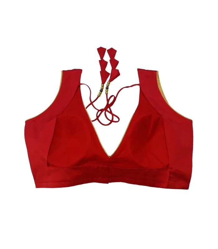 Picture of Red Color Sleeveless Blouse For Women