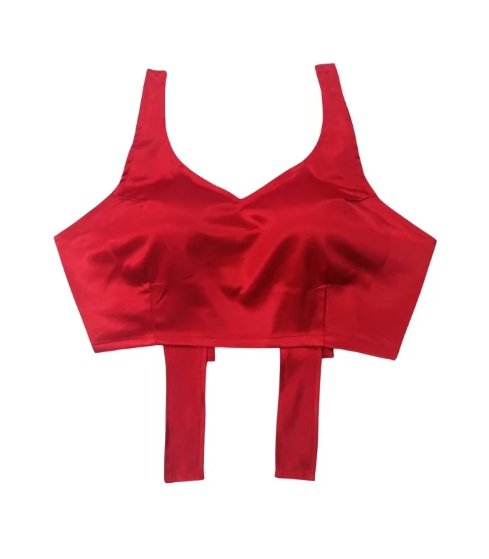 Picture of Red Color Backless Blouse For women