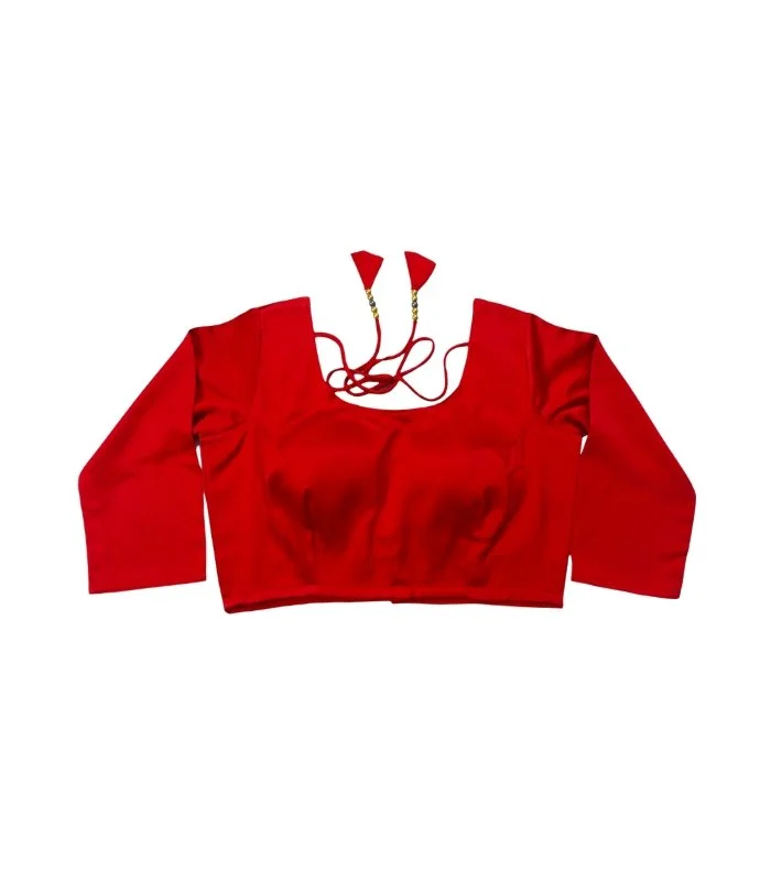 Picture of Red Color Three Quarter Sleeve Blouse For Women