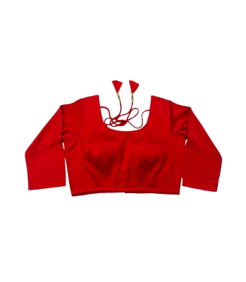 Picture of Red Color Three Quarter Sleeve Blouse For Women
