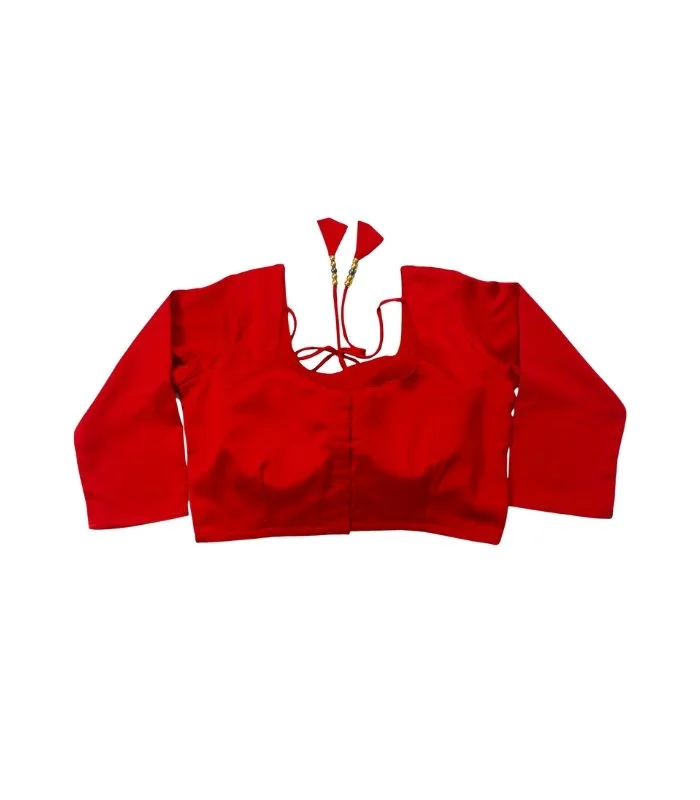 Picture of Red Color Three Quarter Sleeve Blouse For Women