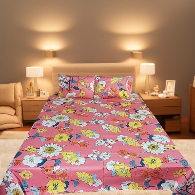 Buy Double Bed Sheet with Two Pillow Covers at best price in Bangladesh