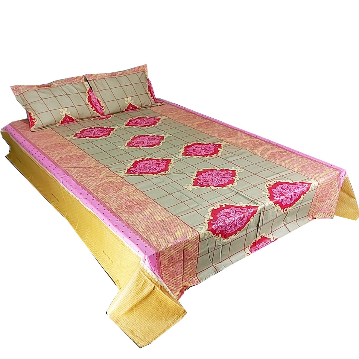Buy Double Bed Sheet with Two Pillow Covers at best price in Bangladesh