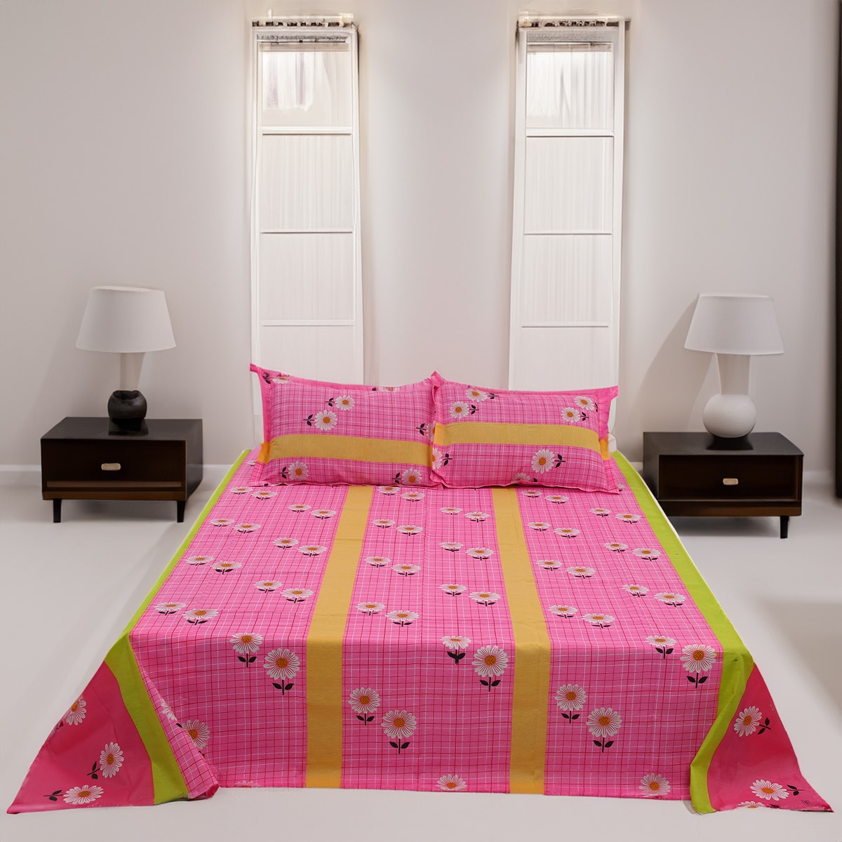 Buy Double Bed Sheet with Two Pillow Covers at best price in Bangladesh