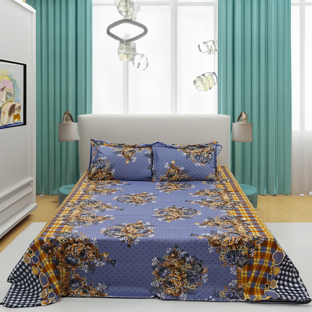 Buy Double Bed Sheet with Two Pillow Covers at best price in Bangladesh