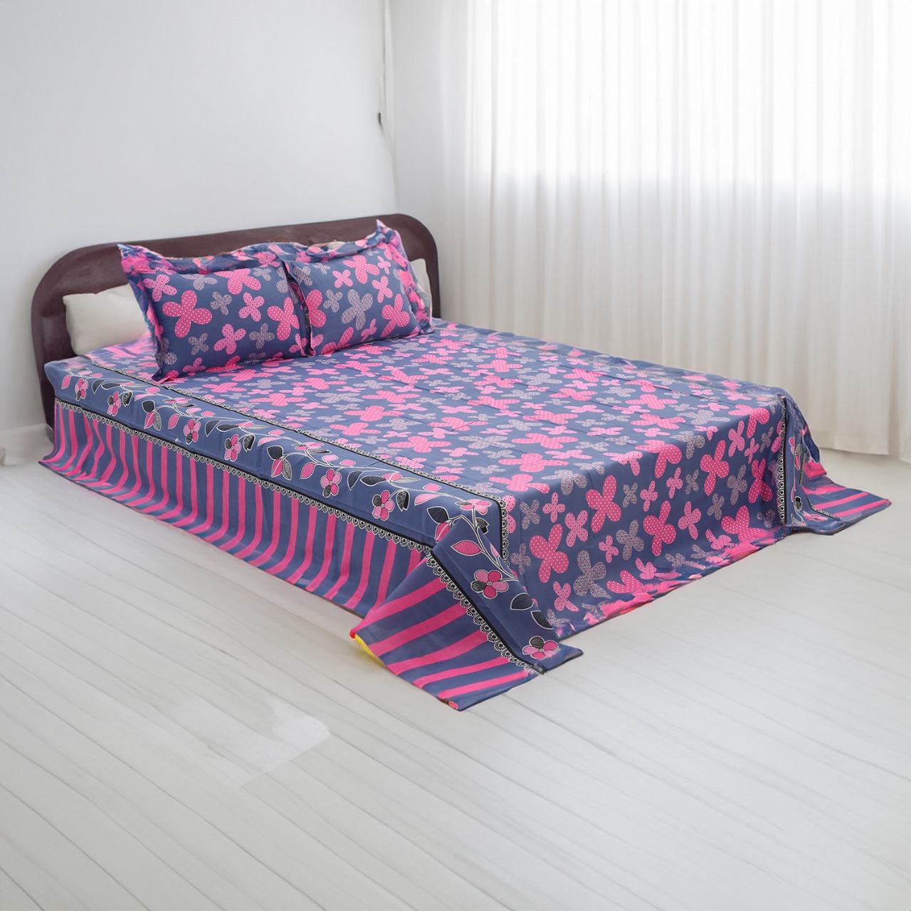 Buy Double Bed Sheet with Two Pillow Covers at best price in Bangladesh