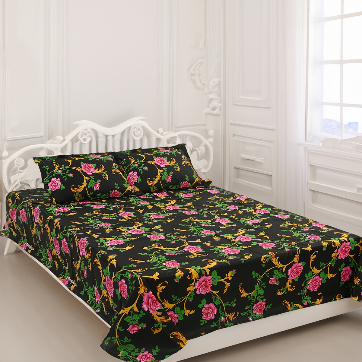 Buy Double Bed Sheet with Two Pillow Covers at best price in Bangladesh