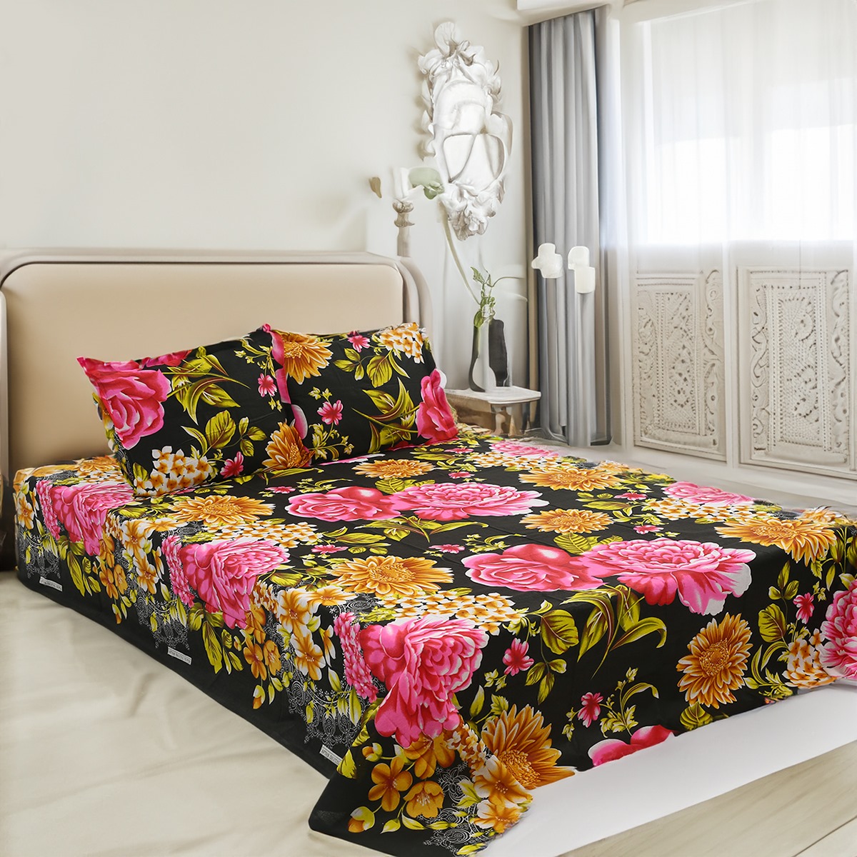 Buy Double Bed Sheet with Two Pillow Covers at best price in Bangladesh