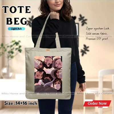 Buy Premium Tote Bag with Zipper Canvas Tote Bag for Women Trendy Shopping Bag / College Bag / University Bag Tote Bag, Canvas Bag with Zipper  at Best Price In Bangladesh
