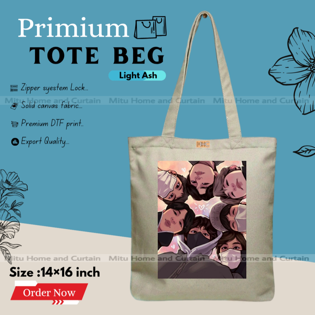 Buy Premium Tote Bag with Zipper Canvas Tote Bag for Women Trendy Shopping Bag / College Bag / University Bag Tote Bag, Canvas Bag with Zipper  at Best Price In Bangladesh