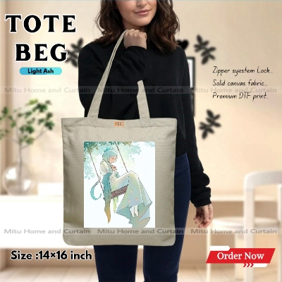 Buy Premium Tote Bag with Zipper Canvas Tote Bag for Women Trendy Shopping Bag / College Bag / University Bag Tote Bag, Canvas Bag with Zipper  at Best Price In Bangladesh