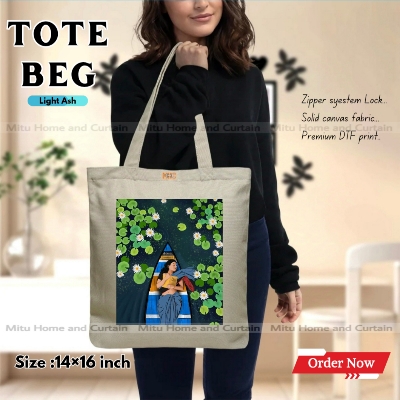 Buy Premium Tote Bag with Zipper Canvas Tote Bag for Women Trendy Shopping Bag / College Bag / University Bag Tote Bag, Canvas Bag with Zipper  at Best Price In Bangladesh