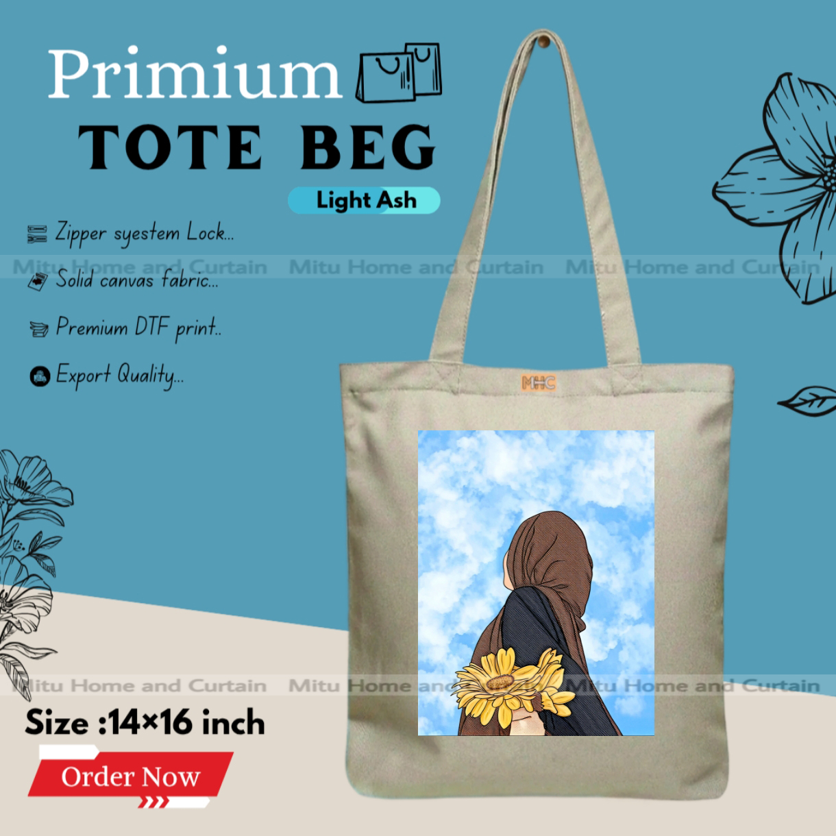 Buy Premium Tote Bag with Zipper Canvas Tote Bag for Women Trendy Shopping Bag / College Bag / University Bag Tote Bag, Canvas Bag with Zipper  at Best Price In Bangladesh