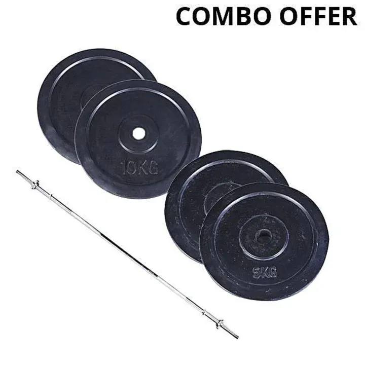 Buy Adjustable Weight Lifting Set - 30 kg Black Plate with 3 Feet Bar - Citizen Sports - Combo offer  At Best Price in Bangladesh
