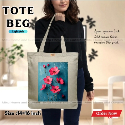 Buy Premium Tote Bag with Zipper Canvas Tote Bag for Women Trendy Shopping Bag / College Bag / University Bag Tote Bag, Canvas Bag with Zipper  at Best Price In Bangladesh