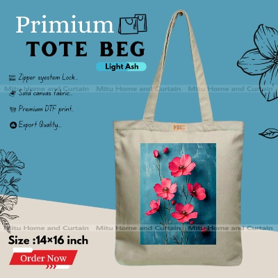 Buy Premium Tote Bag with Zipper Canvas Tote Bag for Women Trendy Shopping Bag / College Bag / University Bag Tote Bag, Canvas Bag with Zipper  at Best Price In Bangladesh