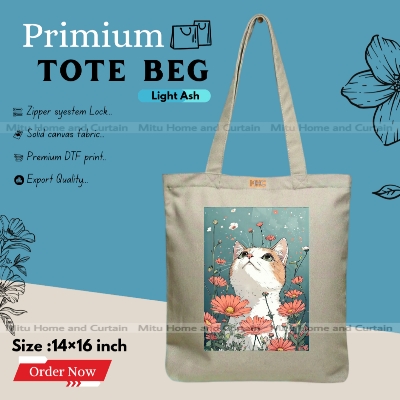 Buy Premium Tote Bag with Zipper Canvas Tote Bag for Women Trendy Shopping Bag / College Bag / University Bag Tote Bag, Canvas Bag with Zipper  at Best Price In Bangladesh