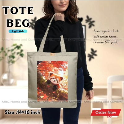 Buy Premium Tote Bag with Zipper Canvas Tote Bag for Women Trendy Shopping Bag / College Bag / University Bag Tote Bag, Canvas Bag with Zipper  at Best Price In Bangladesh