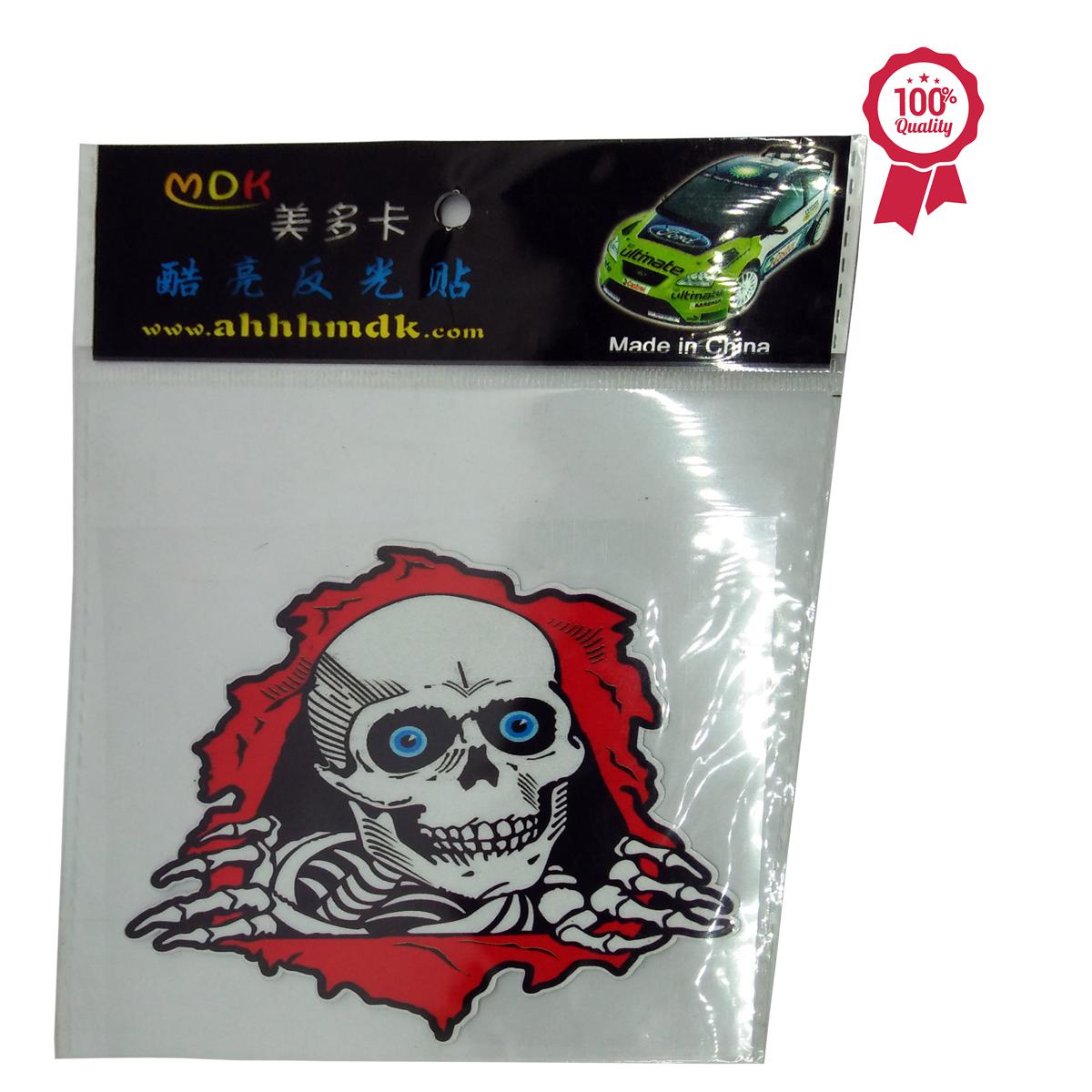 Picture of SKULL LOGO Reflective Emblem Decal Car Bike Sticker Logo