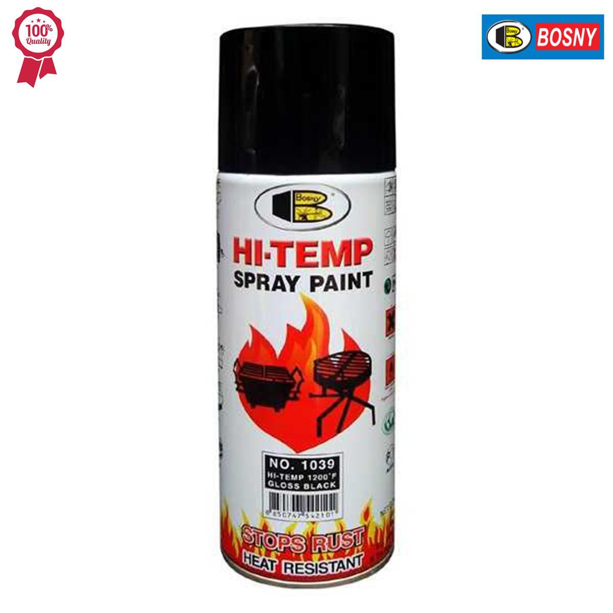 Picture of Add a Glossy Finish with Bosny Hi-Heat Resistant 1200°F Aerosol Spray Paint (400 ml, Gloss Black) - Easy To Clean, A Unique Choice For DIY Enthusiasts