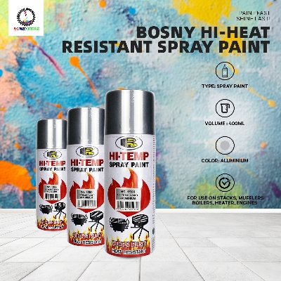 Picture of Bosny Hi-Heat Resistant 1200°F Aerosol Spray Paint (400 ml, Aluminium)