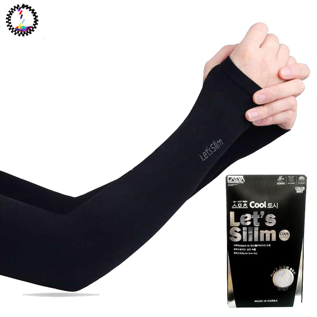 Picture of Black Fully Stretched Skinny Fit Arm Sleeves for Hand Cover Arm to Sunscreen