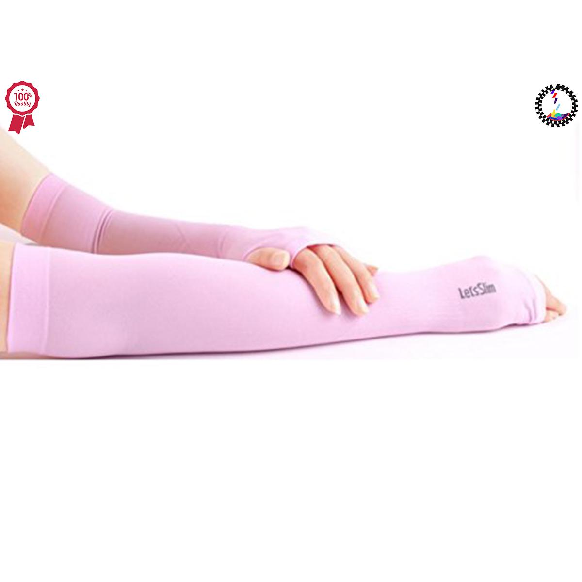 Picture of Sunscreen UV protection Cycling Hand Sleeves- Pink