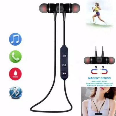 Picture of Metal Sports Bluetooth Headphone Sweat Proof Earphone Magnetic Earpiece Stereo Wireless Headset for Mobile Phone for Android
