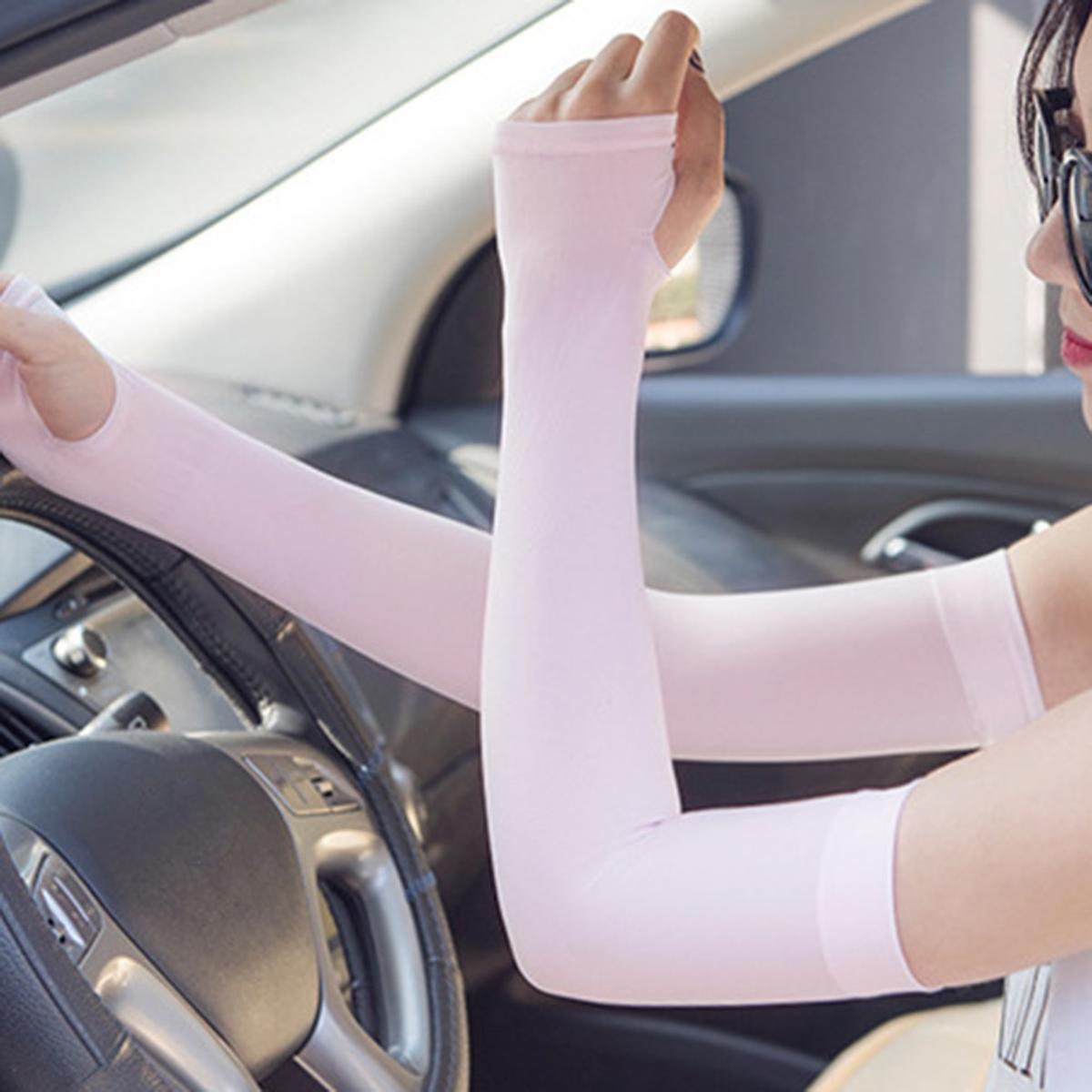 Picture of 1 Pair Arm Sleeves Bicycle Sleeves UV Protection Running Cycling hand Sleeves Sunscreen Arm Warmer for Men Women