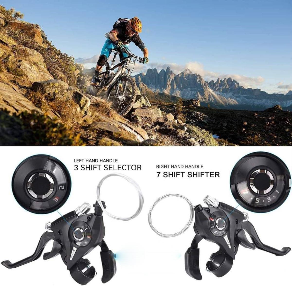 Picture of Bicycle Break Gear Shifter Shimano (3 X 7) 21 Speed Cycling Disc Brakes Levers with Shift Cable 2Pcs/Pair