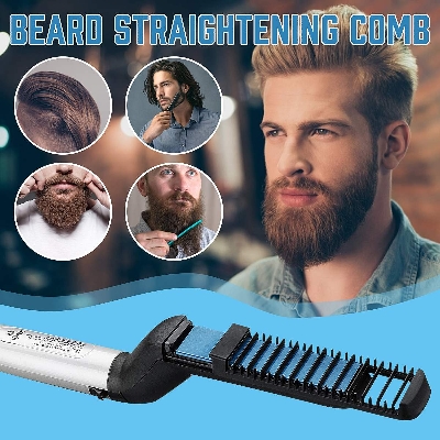 Picture of Men Quick Beard And Hair Straightener Style  Modelling Comb Hair Curling Fast