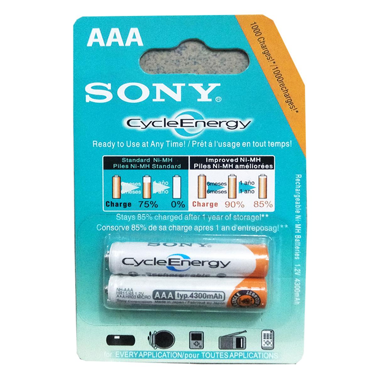 Picture of Sony AAA 1.2v 4300mAh  TV Remote Rechargeable NI-MH Battery-2Psc