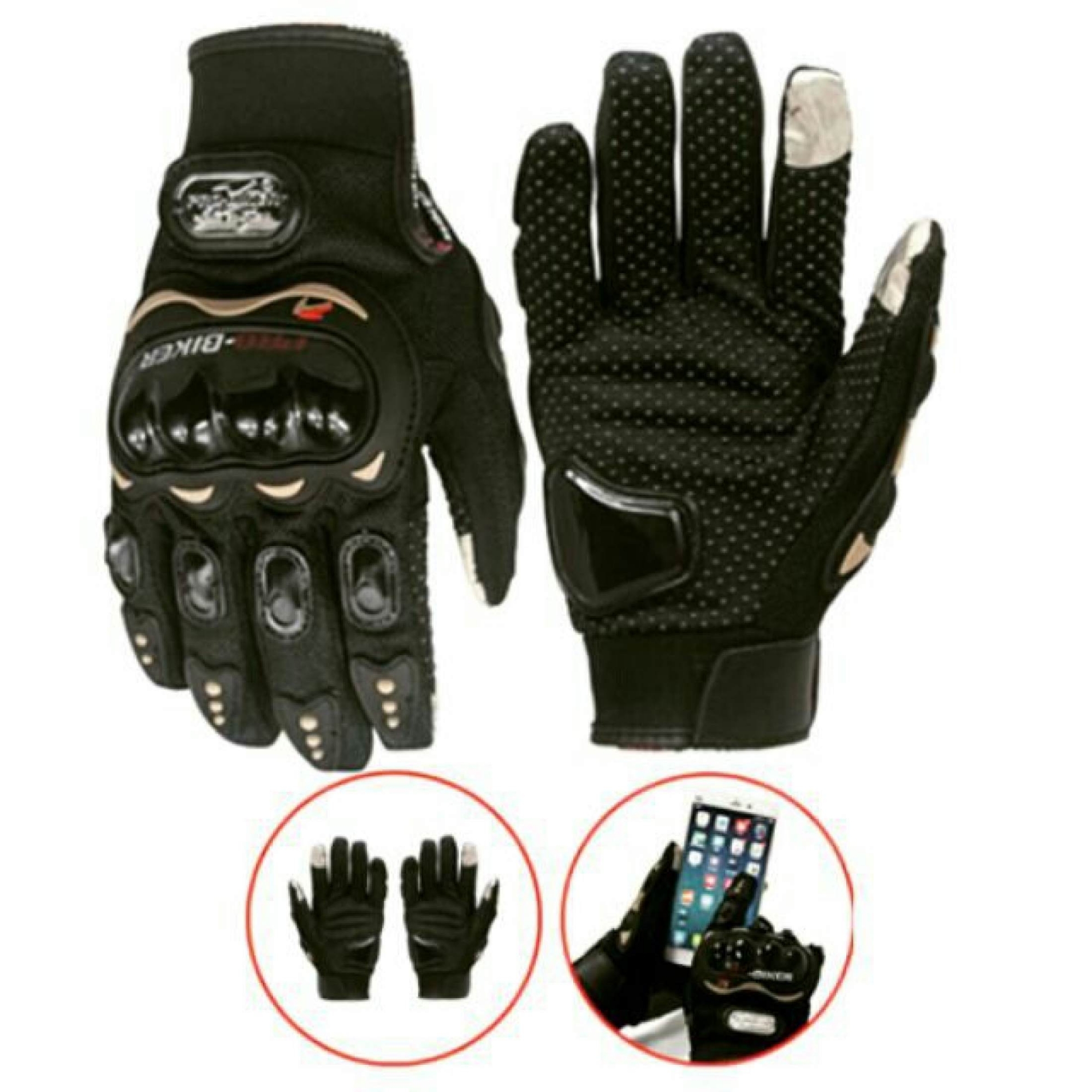 Picture of Pro Biker Full Finger Hand Gloves For Bikers- Black - Hand Gloves For Bike