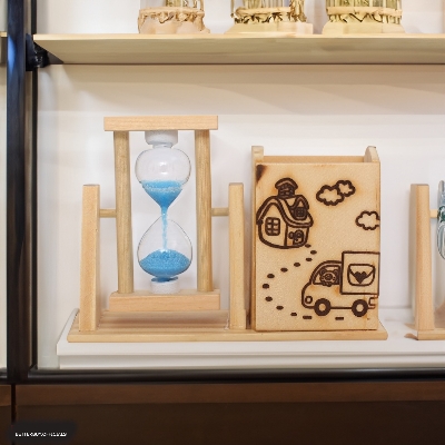 Picture of Student Desktop Storage Box Pen Container Cute Pen Bucket Round Folding Pen Container Ins Pen Container - made By Wood