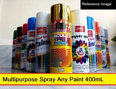 Picture of WHITE Color 400mL Spray Paint Multipurpose Spray Paint Cream White Color Uses Metal Wood Plastics Motor Cycles Bi-Cycle Furniture Etc.