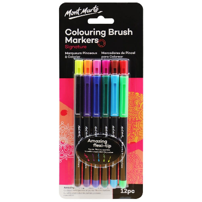 Buy Mont Marte Colouring Brush Markers 12pc at Best Prices in Bangladesh