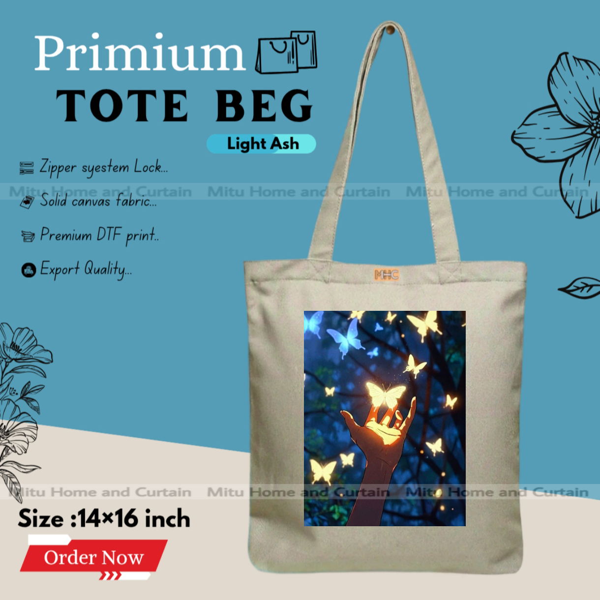 Buy Premium Tote Bag with Zipper Canvas Tote Bag for Women Trendy Shopping Bag / College Bag / University Bag Tote Bag, Canvas Bag with Zipper  at Best Price In Bangladesh