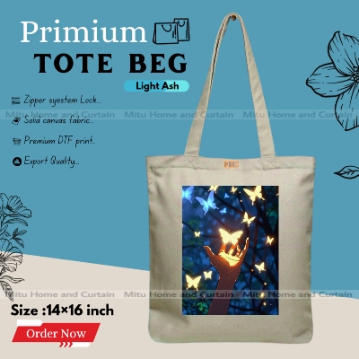 Buy Premium Tote Bag with Zipper Canvas Tote Bag for Women Trendy Shopping Bag / College Bag / University Bag Tote Bag, Canvas Bag with Zipper  at Best Price In Bangladesh