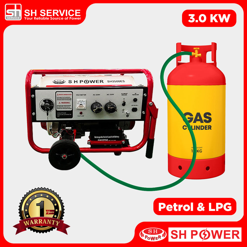 SH POWER 3.0KW Dual Fuel (Gasoline/LPG) Generator SH3500ES-DF