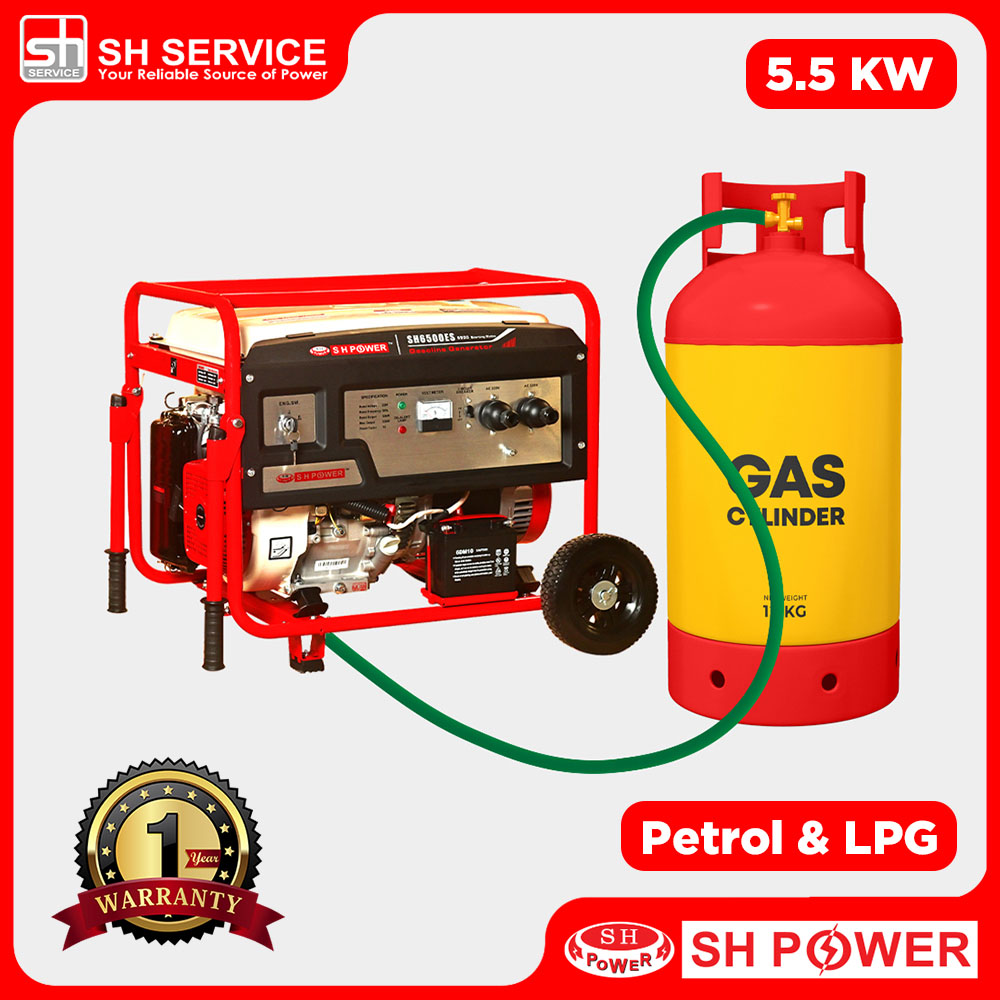 SH POWER 5.5KW Gas/LPG/Dual Fuel Generator SH6500ES-DF