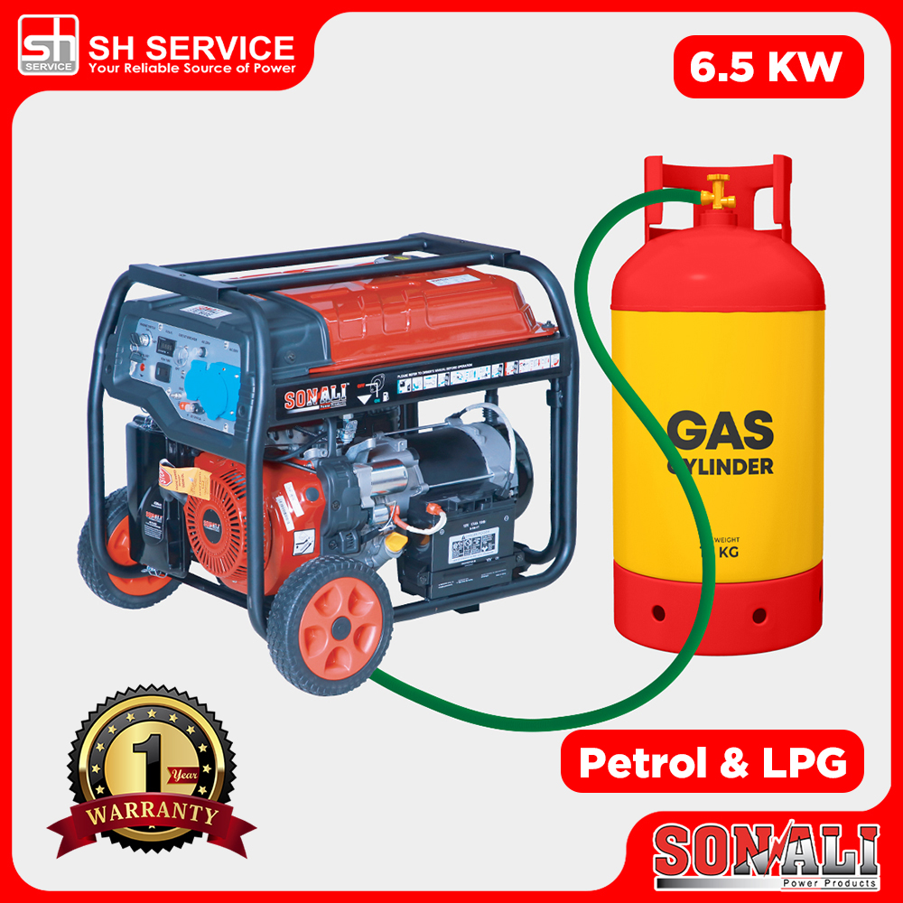 SONALI 6.5KW Dual Fuel (Gasoline/LPG) Generator SPL7600E-DF
